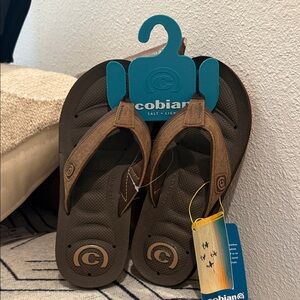 Cobian Brown and Tan Men's Flip Flops